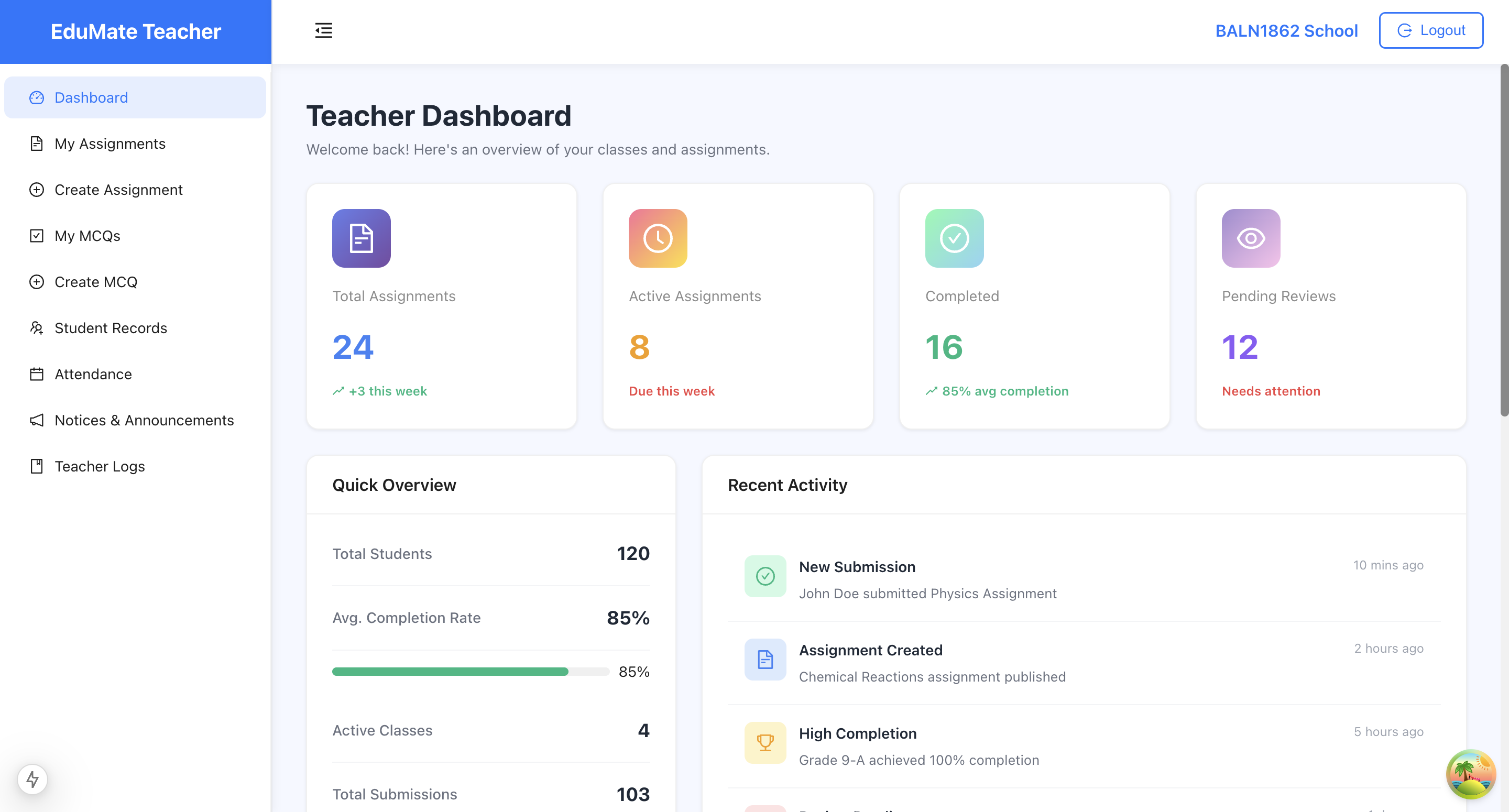 EduMate - AI-Powered Learning Management System - Image 1